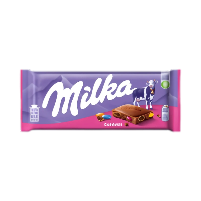 Шоколад молочный Милка с разноцветными какао-драже