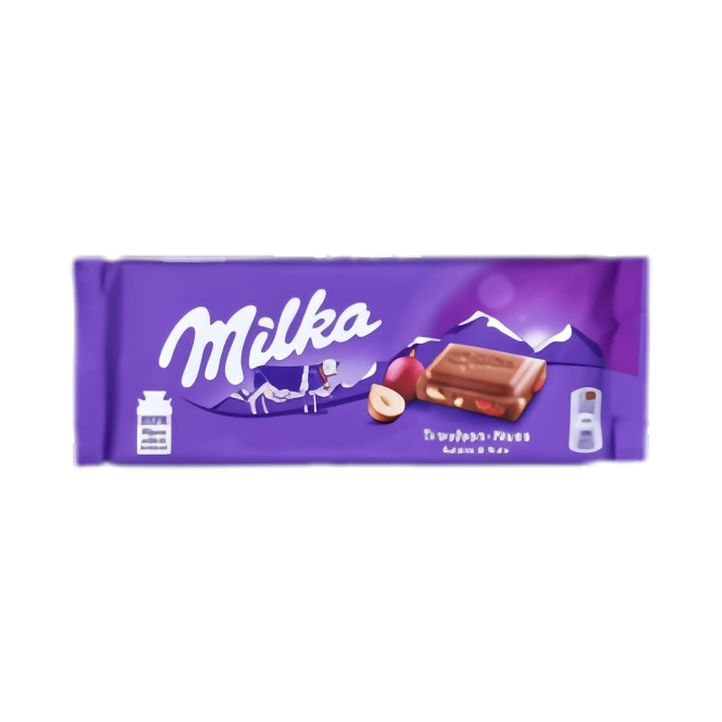 Шоколад молочный Милка с изюмом и лесным орехом