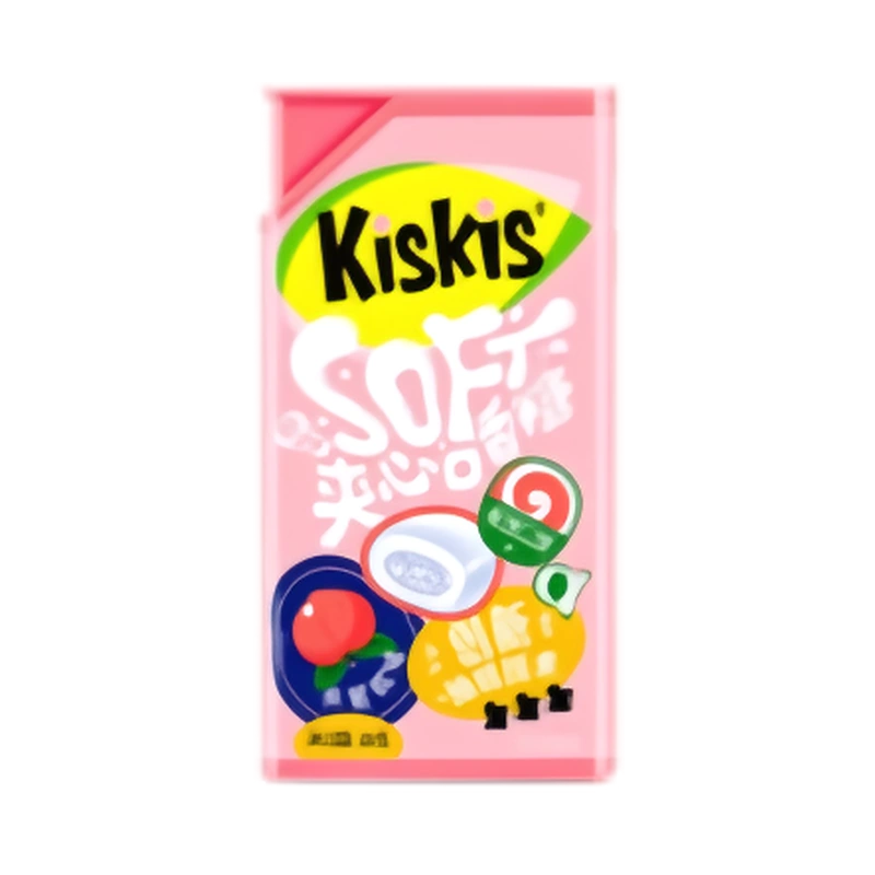 Жевательная резинка Kiskis Cool с персиковой начинкой